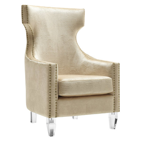 TOV FURNITURE Tov Furniture Gramercy Gold Croc Velvet Wing Chair TOV-A76